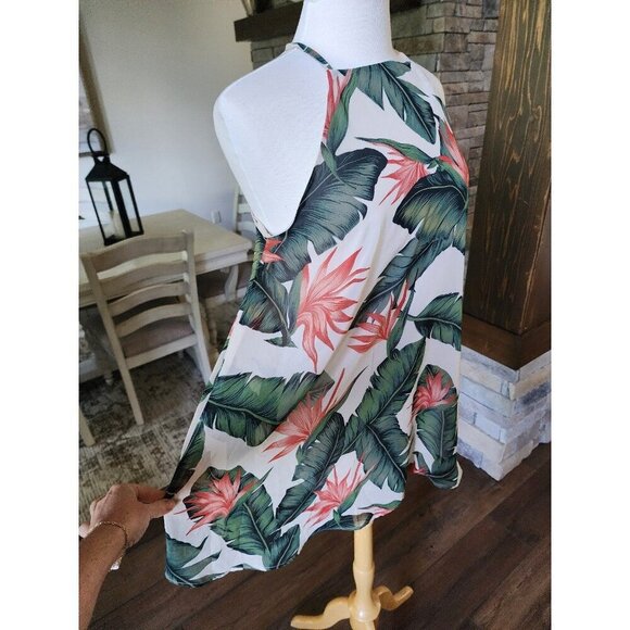Show Me Your Mumu Paradise Found Gomez Tropical‎ Mini Shift Halter Dress Small - Picture 3 of 8